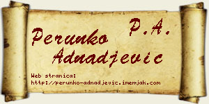 Perunko Adnađević vizit kartica